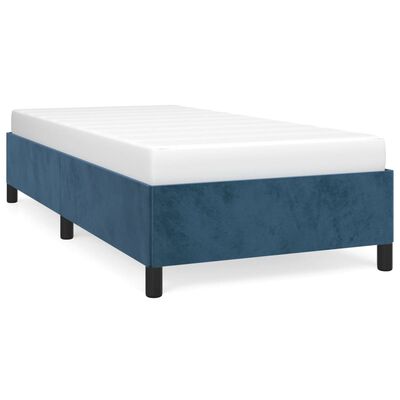 vidaXL Estrutura de cama 100x200 cm veludo azul-escuro