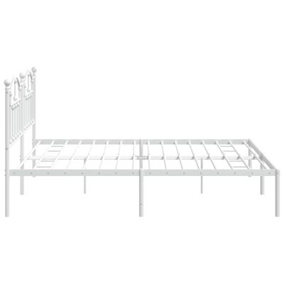 vidaXL Estrutura de cama com cabeceira 200x200 cm metal branco