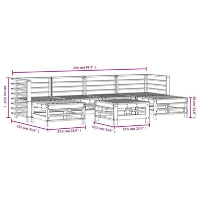 vidaXL 7 pcs conjunto lounge de jardim madeira de pinho impregnada