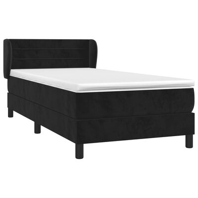 vidaXL Cama com molas/colchão 100x200 cm veludo preto