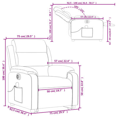 vidaXL Poltrona massagens elevatória elétrica veludo cinzento-escuro