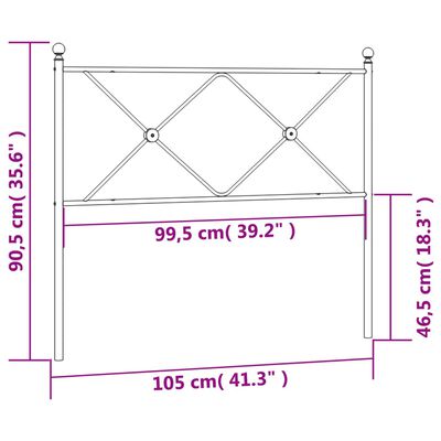 vidaXL Cabeceira de cama 100 cm metal preto