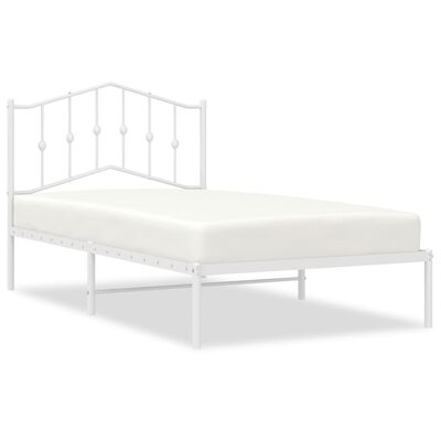 vidaXL Estrutura de cama com cabeceira 100x190 cm metal branco