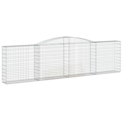 vidaXL Cestos gabião arqueados 2pcs 400x30x100/120cm ferro galvanizado