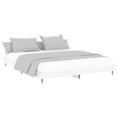 vidaXL Estrutura de cama 160x200 cm derivados de madeira branco