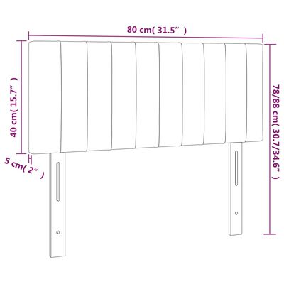 vidaXL Cabeceira cama luzes LED tecido 80x5x78/88cm cinza-acastanhado