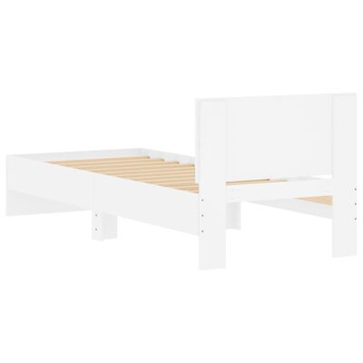 vidaXL Estrutura de cama c/ cabeceira 90x190 cm deriv. madeira branco