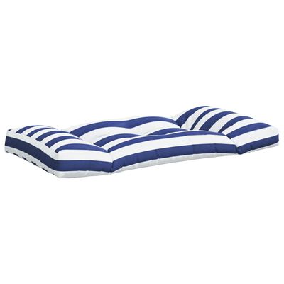 vidaXL Almofadões p/ paletes 2 pcs tecido oxford riscas azul/branco