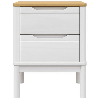 vidaXL Mesa de cabeceira 45x39x57 cm madeira de pinho maciça branco