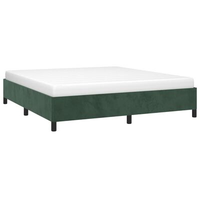 vidaXL Estrutura de cama 160x200 cm veludo verde-escuro