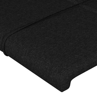 vidaXL Cabeceira cama c/ LED tecido 100x5x118/128 cm preto