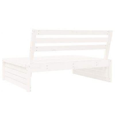 vidaXL Sofá de centro para jardim 120x80 cm pinho maciço branco