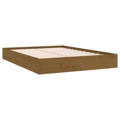 vidaXL Estrutura de cama 120x200 cm madeira maciça castanho mel