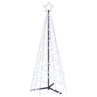 vidaXL Árvore de Natal em cone 200 luzes LED 70x180 cm branco frio