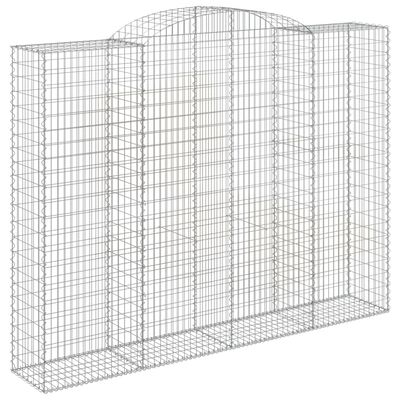 vidaXL Cestos gabião arqueados 4pcs 300x50x220/240cm ferro galvanizado