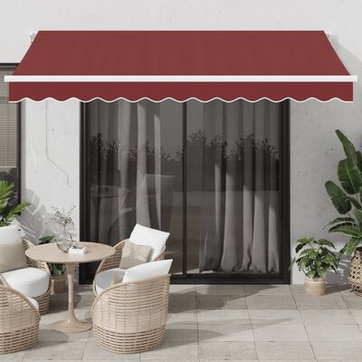 vidaXL Toldo retrátil automático 350x250 cm bordô