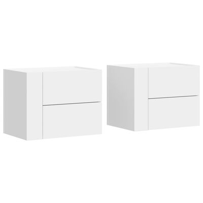 vidaXL Mesas de cabeceira de parede 2 pcs 45x30x35 cm branco