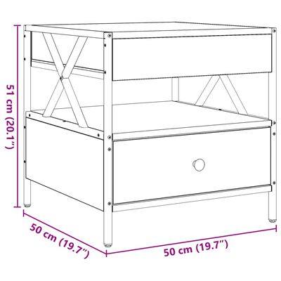 vidaXL Mesa de centro luzes LED Infinity 50x50x51 cm cinzento sonoma