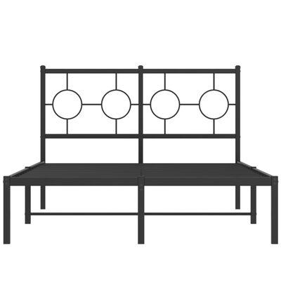 vidaXL Estrutura de cama com cabeceira 120x190 cm metal preto