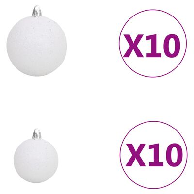 vidaXL Árvore Natal artificial pré-iluminada c/ bolas e pinhas 210 cm