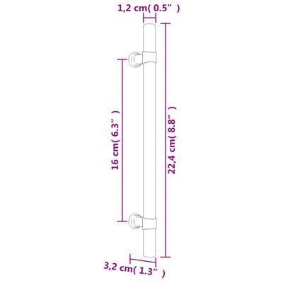 vidaXL Puxadores para móveis 10 pcs 160 mm aço inoxidável prateado