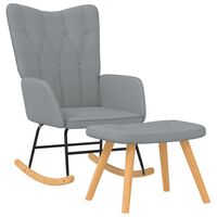 vidaXL Cadeira de baloiço com banco tecido cinzento-claro