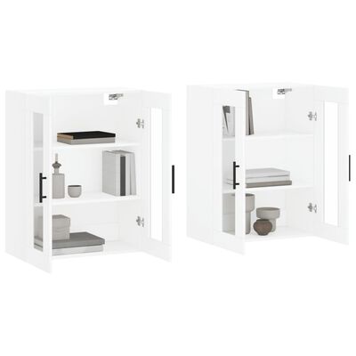 vidaXL Móveis de parede 2 pcs derivados de madeira branco