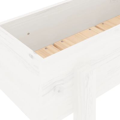 vidaXL Canteiro elevado de jardim 121x30x38 cm pinho maciço branco