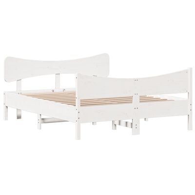 vidaXL Cama sem colchão 160x200 cm madeira de pinho maciça branco