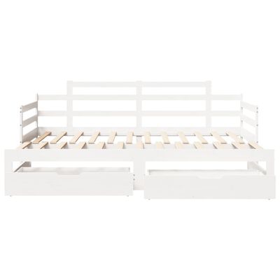 vidaXL Sofá-cama c/ gavetão e gavetas branco 80x200cm madeira de pinho