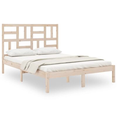 vidaXL Estrutura de cama king 150x200 cm madeira maciça