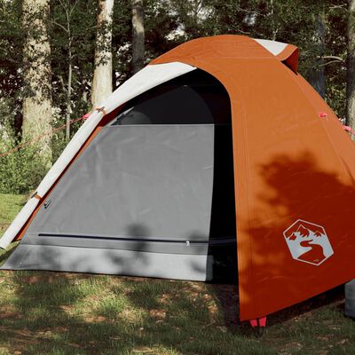 vidaXL Tenda de campismo p/ 2 pessoas tafetá 185T cinza/laranja