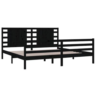 vidaXL Estrutura de cama 200x200 cm pinho maciço preto