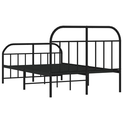 vidaXL Estrutura de cama com cabeceira e pés 120x200 cm metal preto