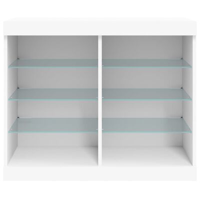 vidaXL Aparador com luzes LED 81x37x67 cm branco