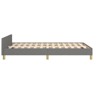 vidaXL Estrutura de cama com cabeceira 120x190 cm tecido cinza-escuro