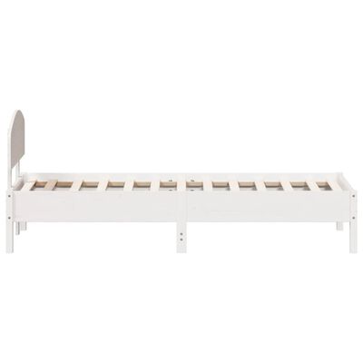 vidaXL Cama sem colchão 90x200 cm madeira de pinho maciça branco