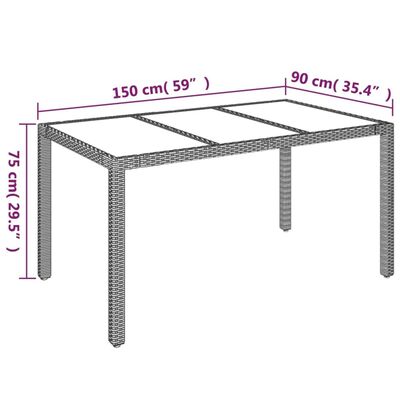 vidaXL 7 pcs conjunto de jantar p/ jardim c/ almofadões vime PE cinza