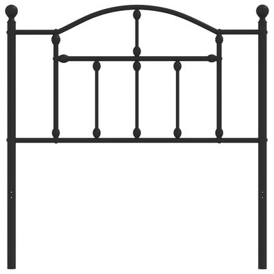 vidaXL Cabeceira de cama 90 cm metal preto