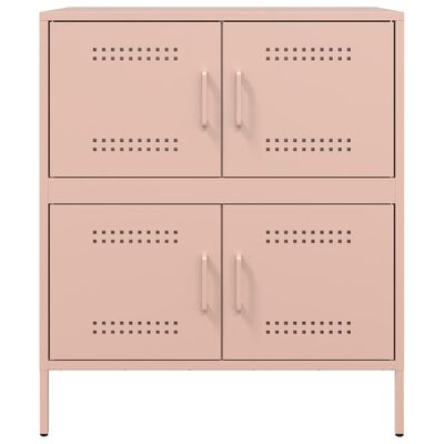 vidaXL Aparador 68x39x79 cm aço rosa