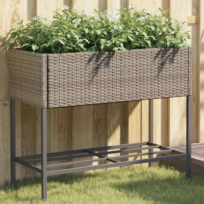 vidaXL Canteiro de jardim com prateleira 2pcs 90x40x75cm vime PE