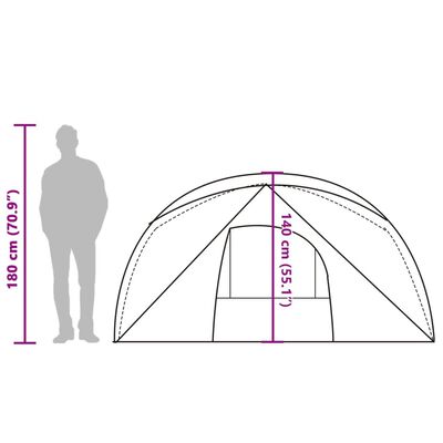 vidaXL Tenda de campismo cabana para 4 pessoas impermeável verde