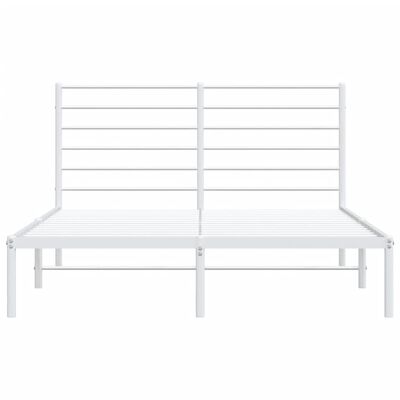 vidaXL Estrutura de cama com cabeceira 140x190 cm metal branco