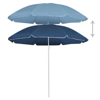 vidaXL Guarda-sol de jardim com poste de aço 180 cm azul