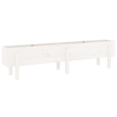 vidaXL Canteiro elevado de jardim 160x30x38 cm pinho maciço branco