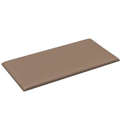 vidaXL Painel parede 12pcs 30x15cm couro artificial 0,54 m² cappuccino