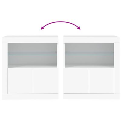 vidaXL Aparador com luzes LED 60,5x37x67 cm branco