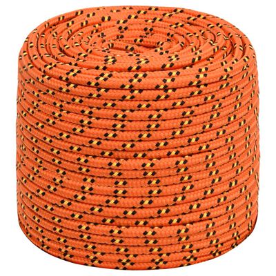 vidaXL Corda de barco 10 mm 100 m polipropileno laranja