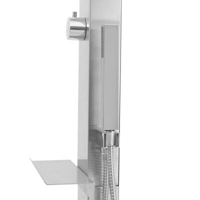 vidaXL Chuveiro para exterior com base WPC aço inoxidável