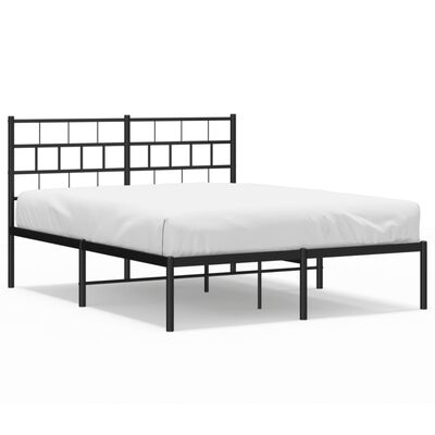 vidaXL Estrutura de cama com cabeceira 120x190 cm metal preto